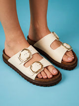 GALIA LEATHER EMBOSSED CHALK